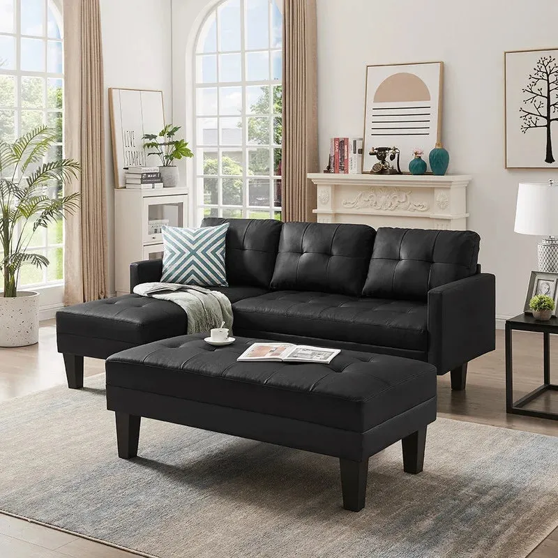 Practo Modern Suede Sofa Set in Suede With Setty