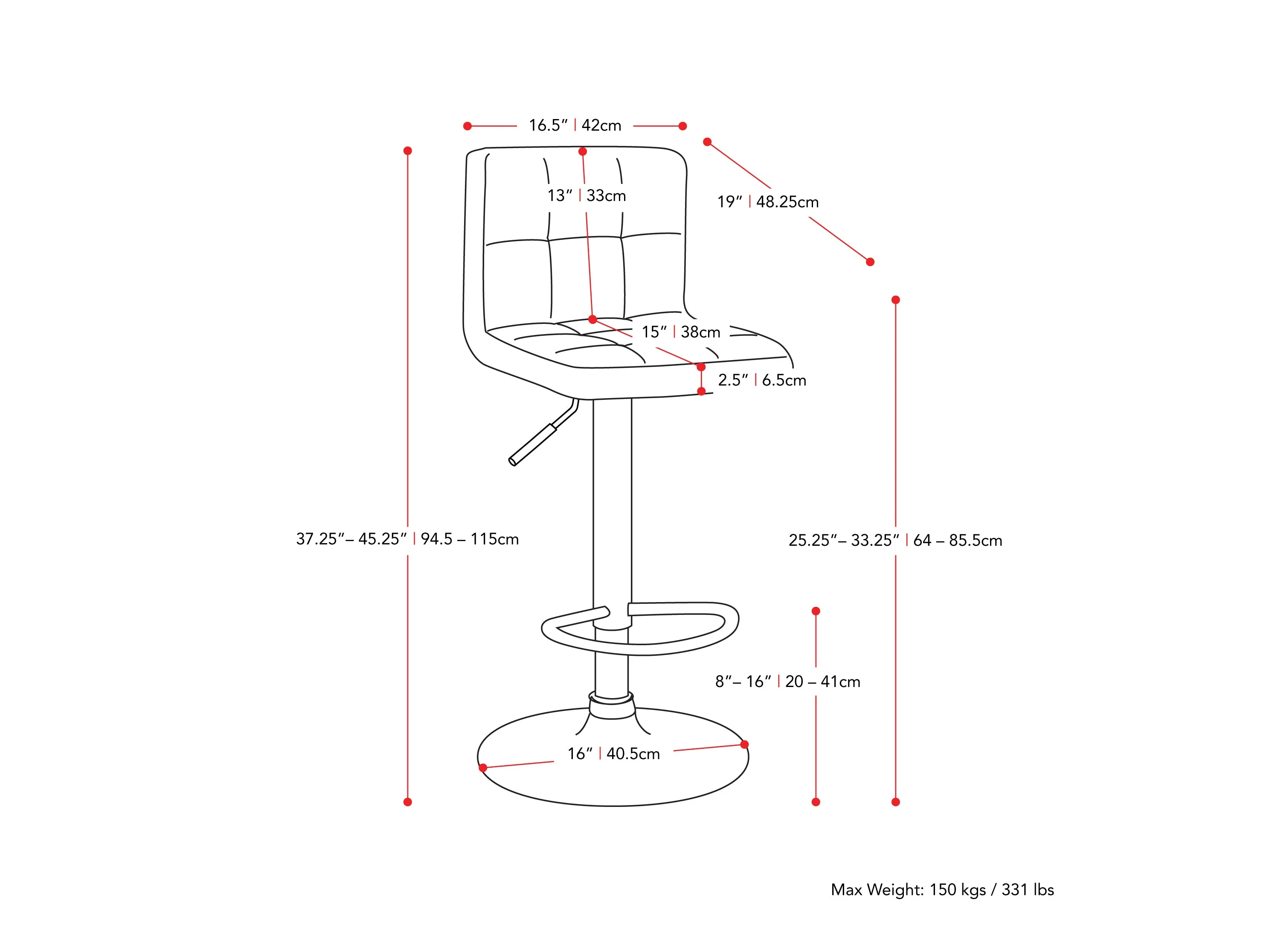 Red Swivel Bar Stools, Set of 2