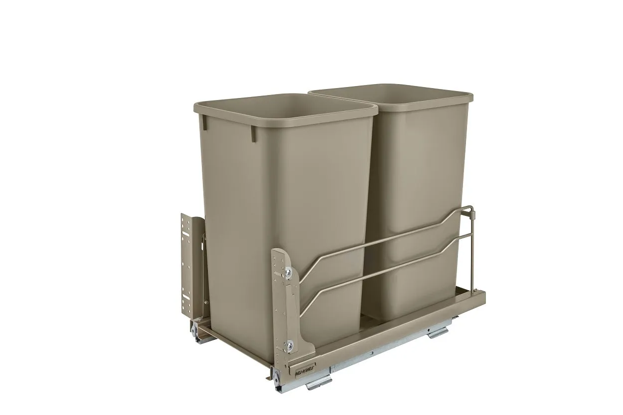 Rev-A-Shelf Double 27 Quart Pull-Out Waste Container Soft-Close 53WC-1527SCDM-212