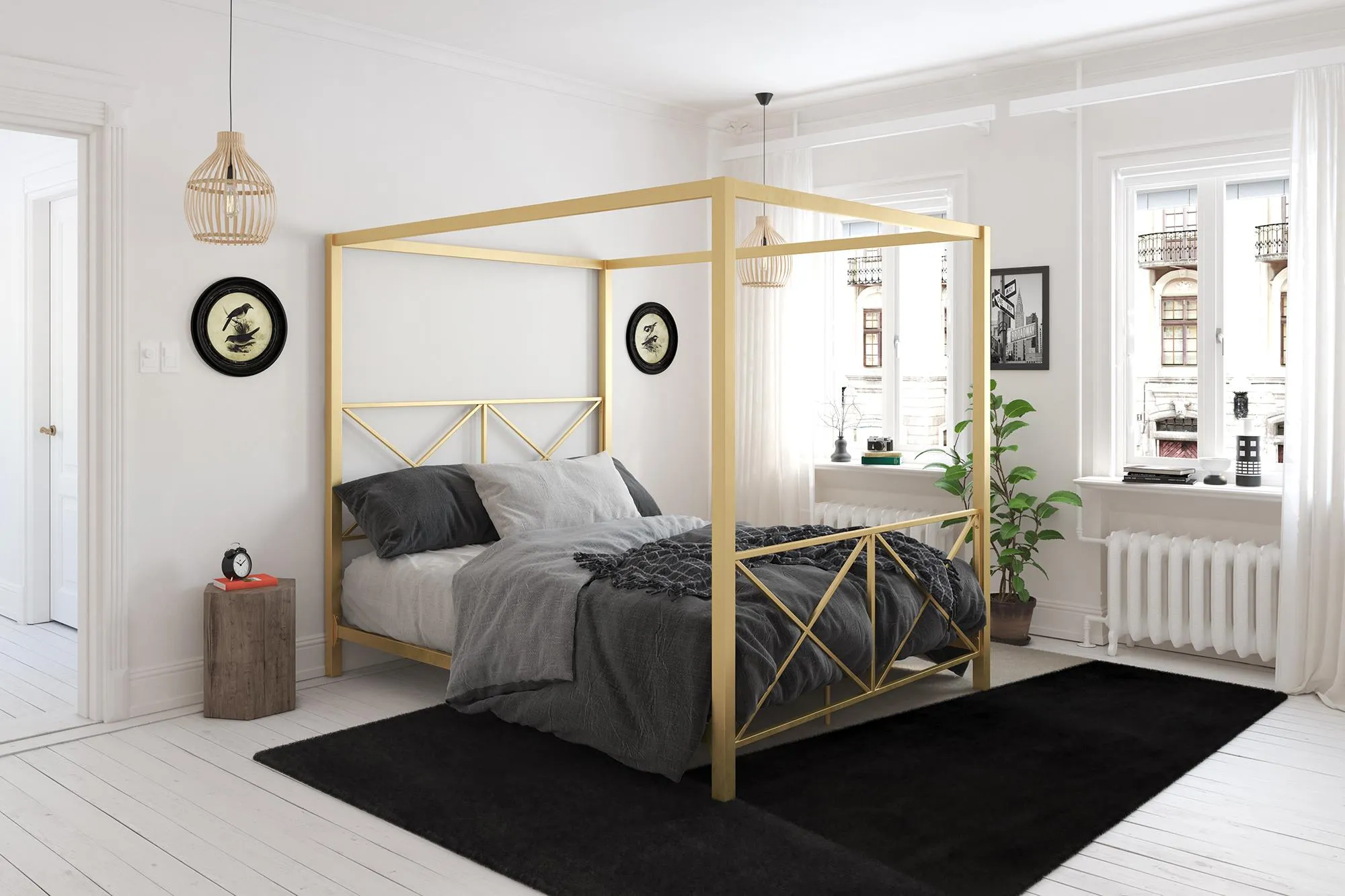 Rosedale Metal Canopy Bed Frame