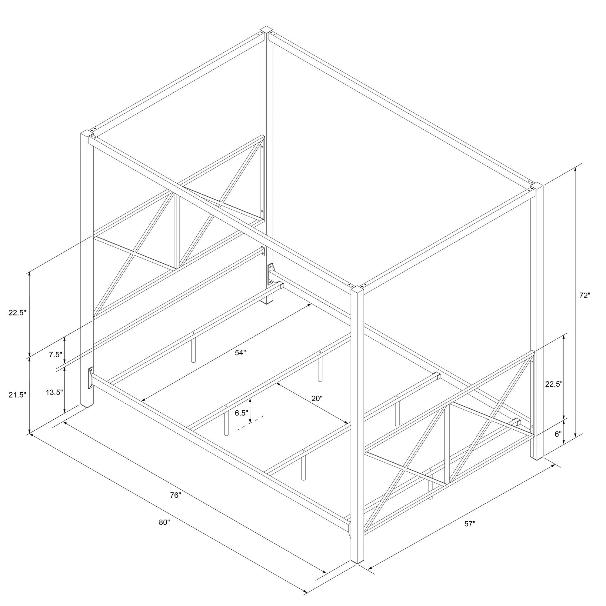 Rosedale Metal Canopy Bed Frame