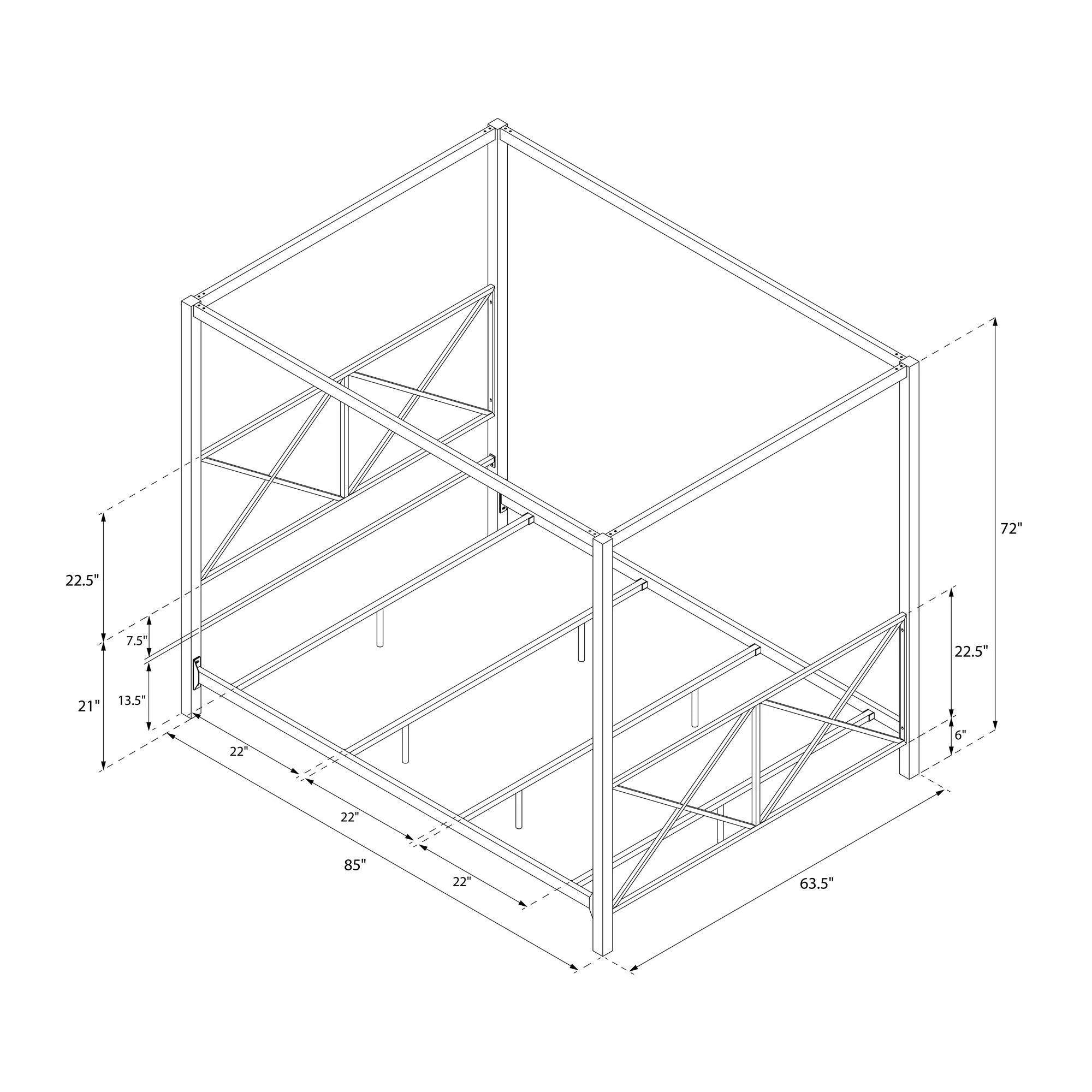 Rosedale Metal Canopy Bed Frame