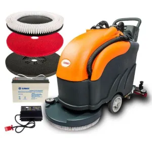 RT50 Battery Powered Walk-Behind Floor Scrubber, 22" Brush Cleaning Path, 30000 Sqft/h Efficiency