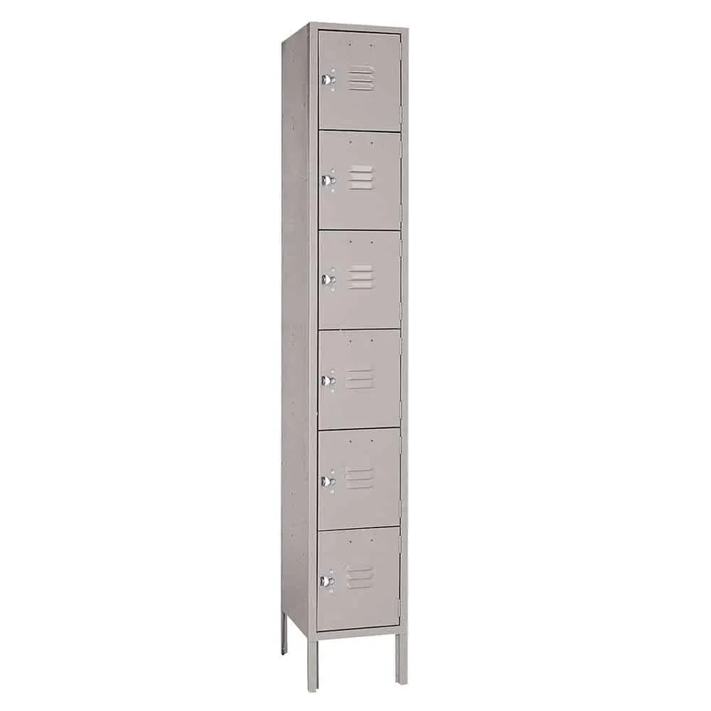 Six Tier Standard Metal Locker 1 Wide