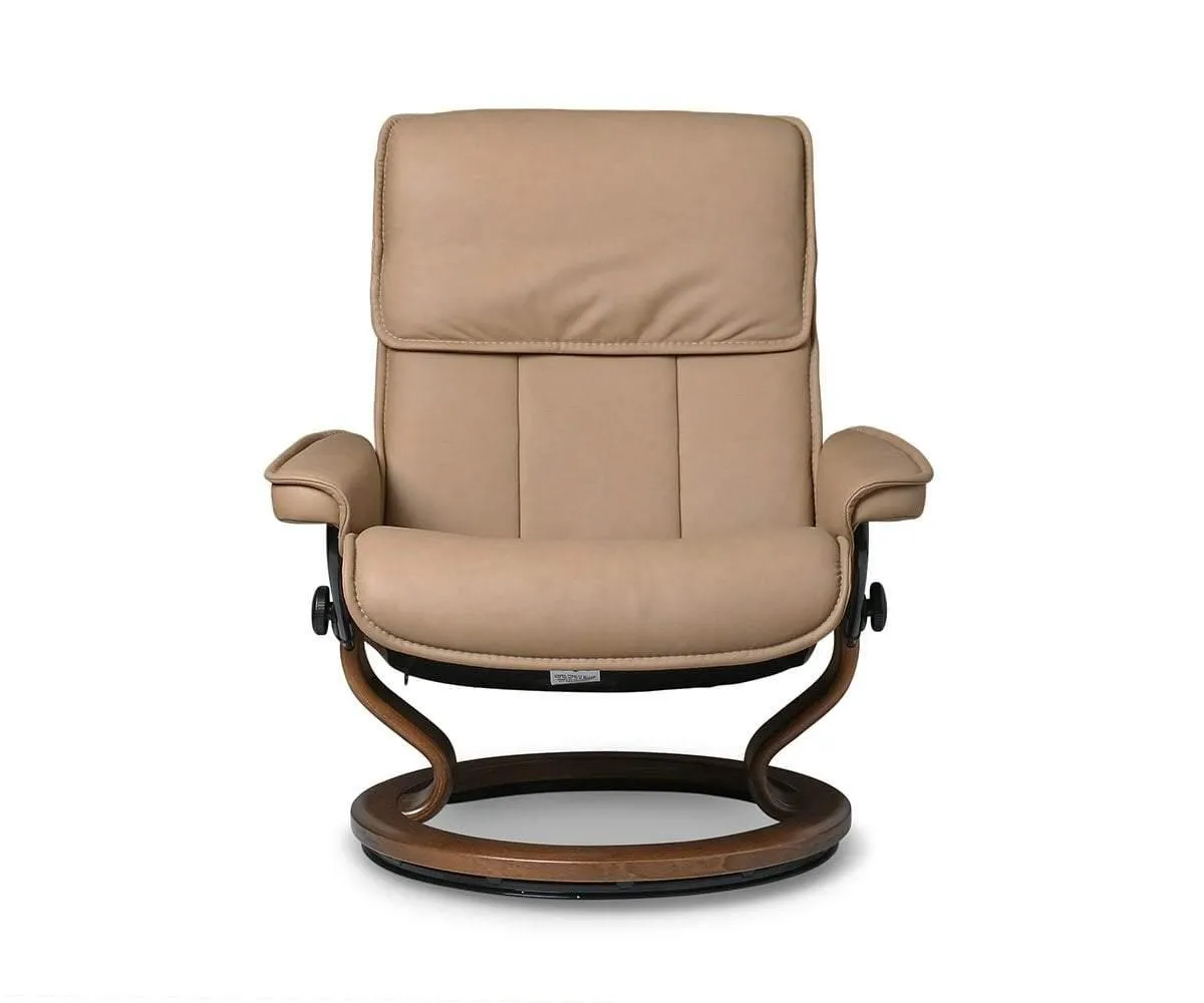 Stressless® Admiral Recliner & Ottoman - Sand