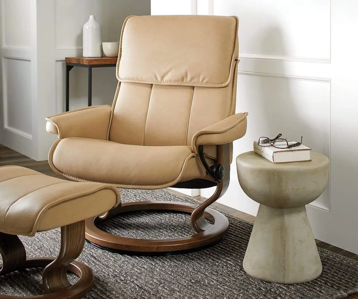 Stressless® Admiral Recliner & Ottoman - Sand