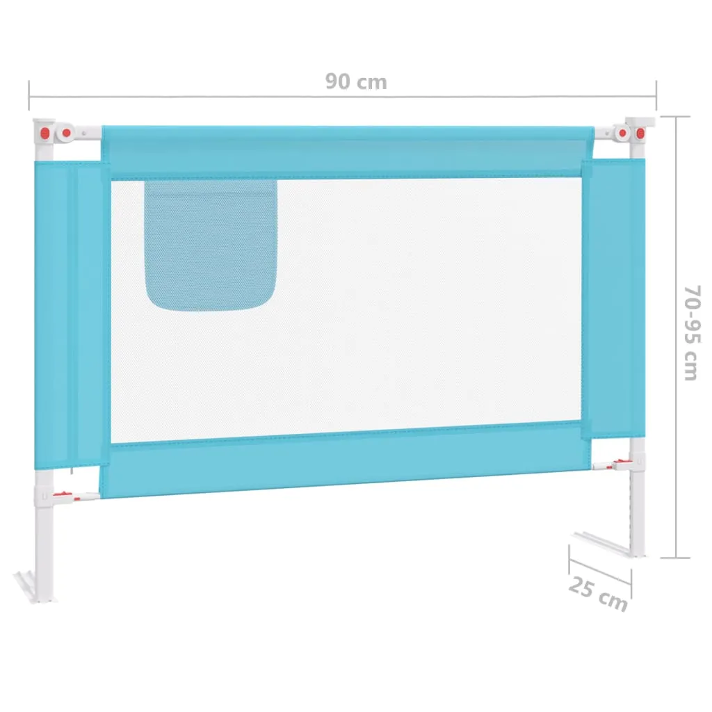 Toddler Safety Bed Rail Blue 90x25 cm Fabric