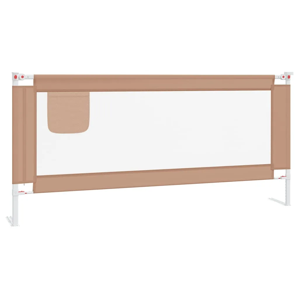 Toddler Safety Bed Rail Taupe 200x25 cm Fabric