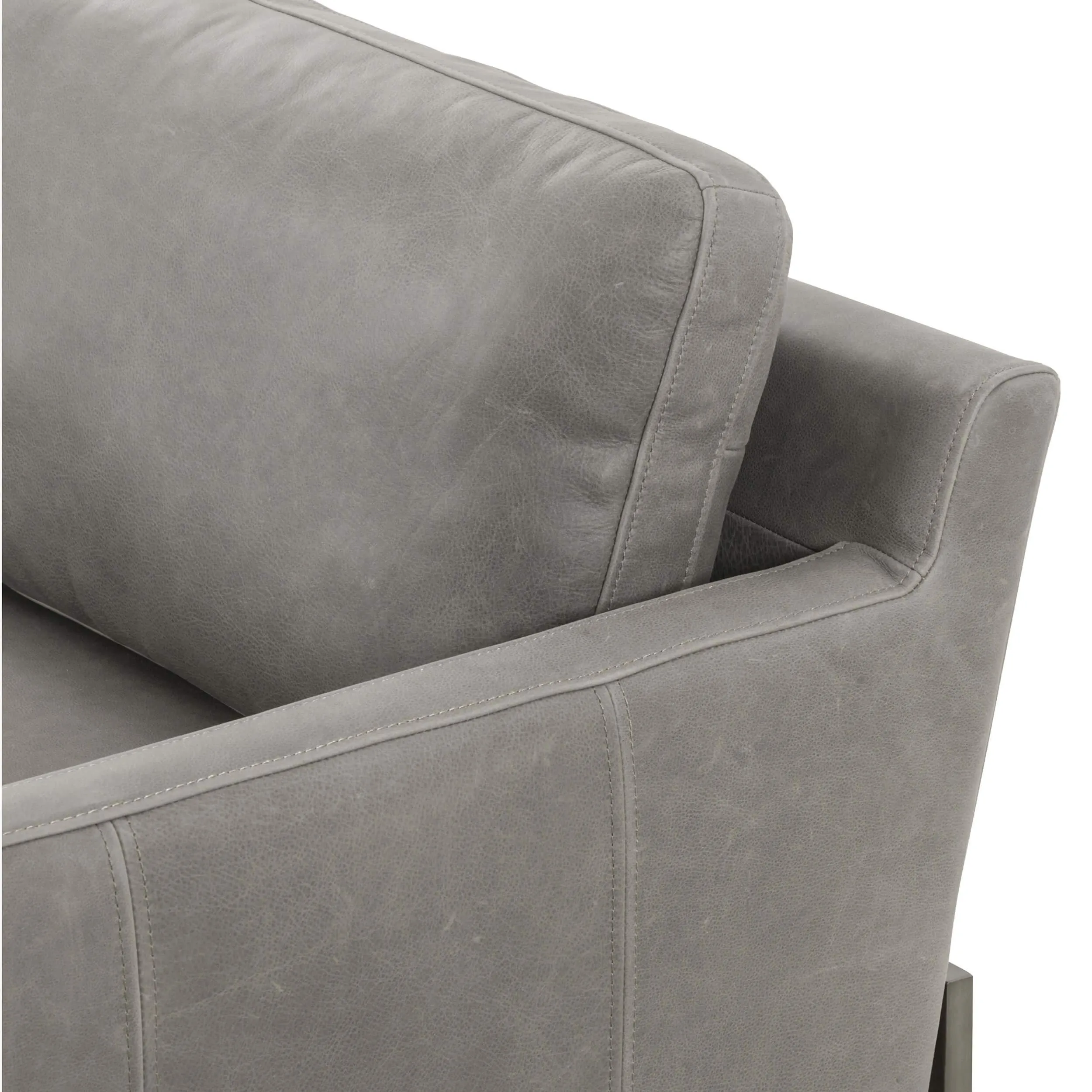 Vanna Leather Sofa, Umber Pewter