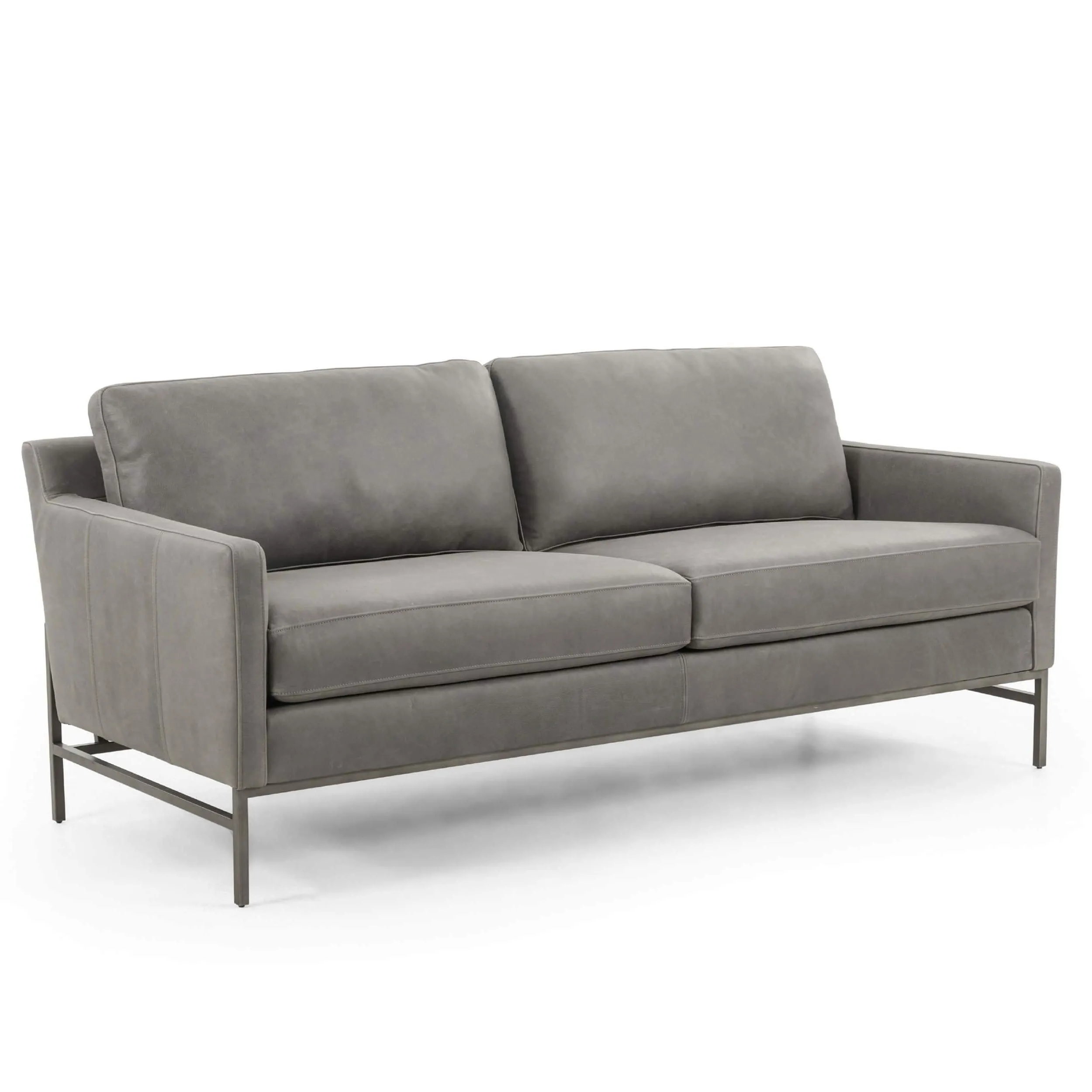 Vanna Leather Sofa, Umber Pewter