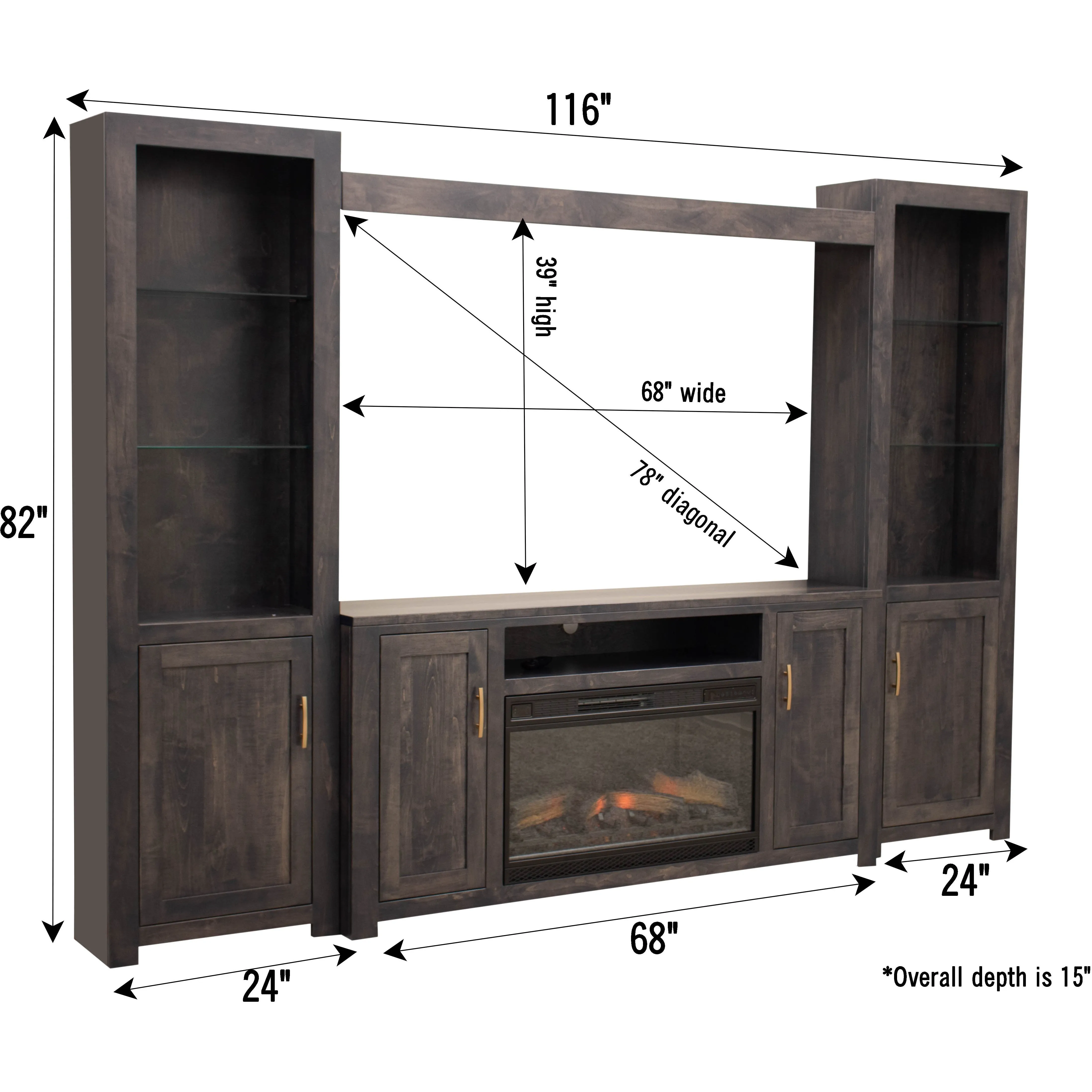 Westbrook Entertainment Center with Electric Fireplace