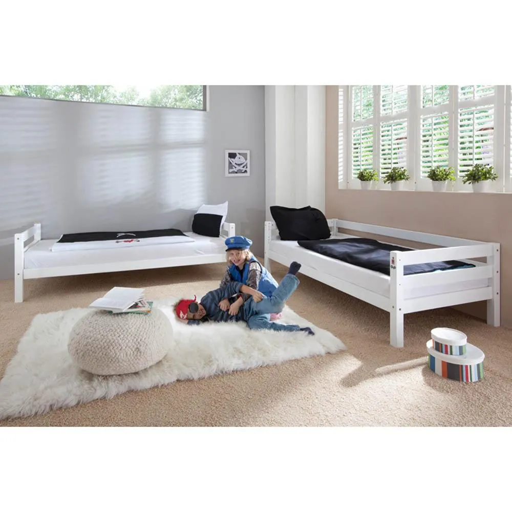 White Bunk Beds 140cm - Beni Solid Beech