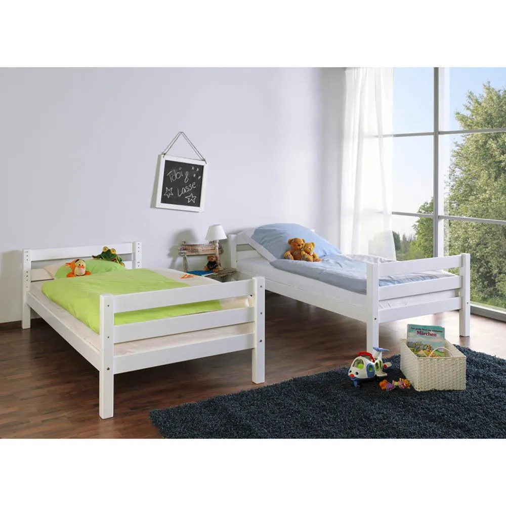 White Bunk Beds 140cm - Beni Solid Beech